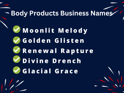 Body Products Business Names