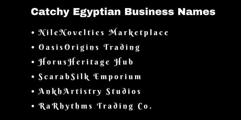 Egyptian Business Names