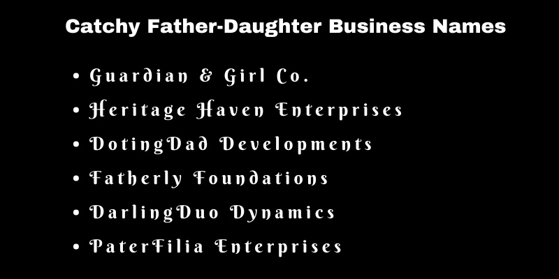 Father-Daughter Business Names