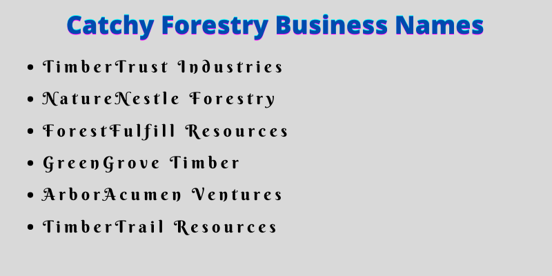 Forestry Business Names