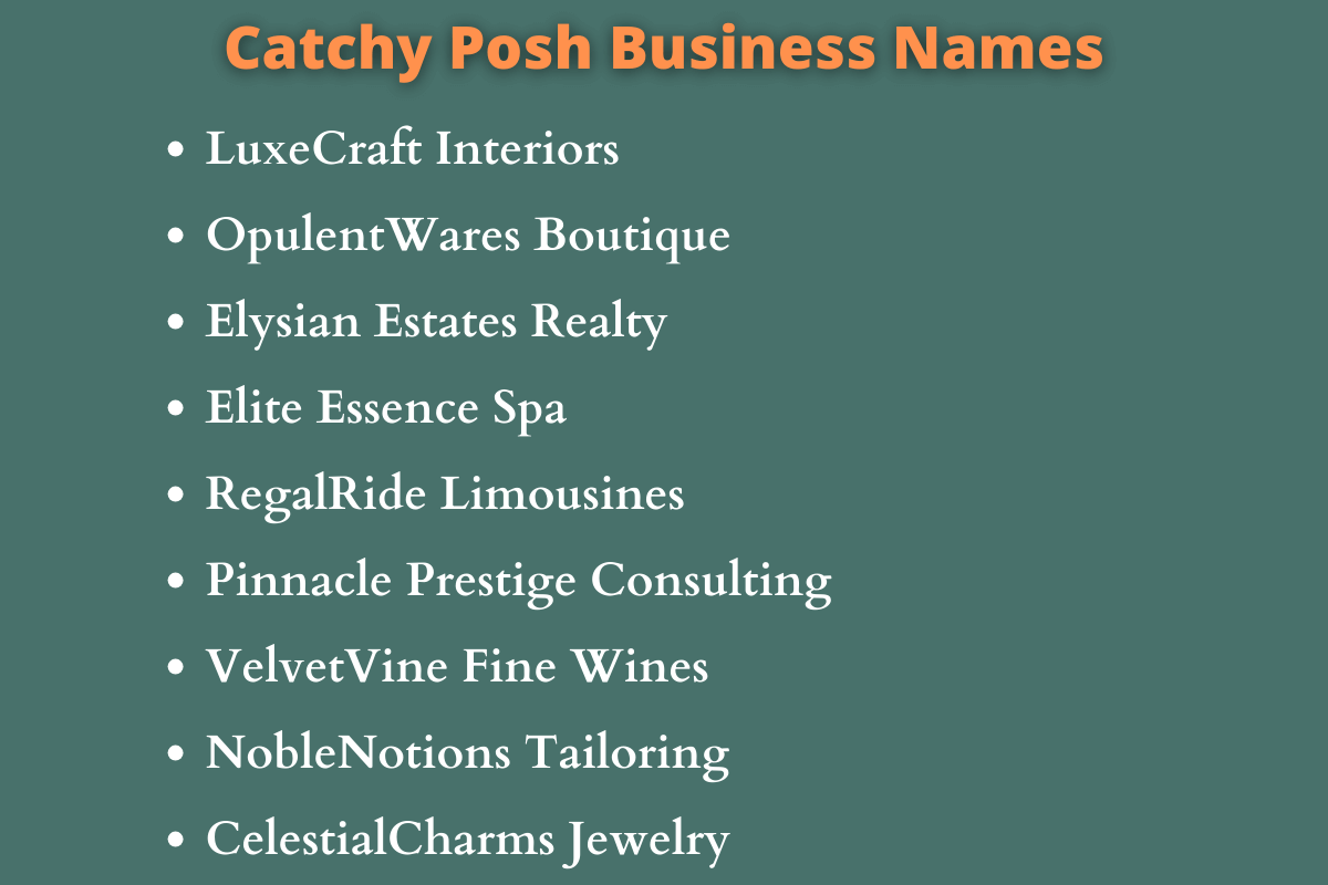 Posh Business Names