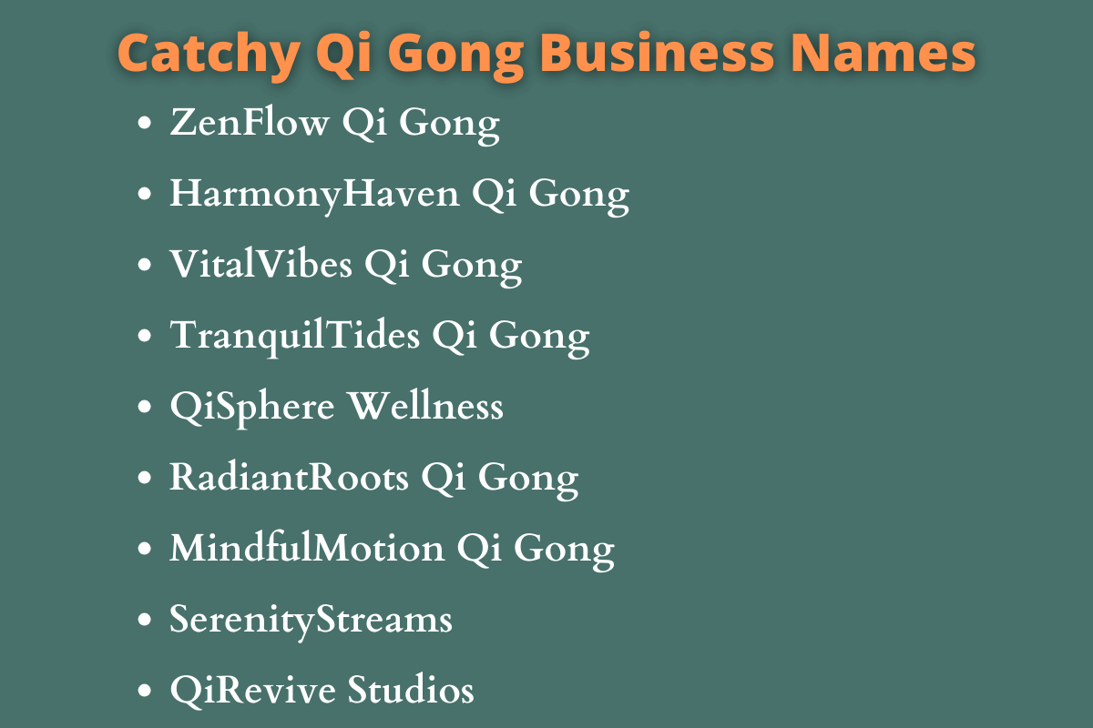 Qi Gong Business Names