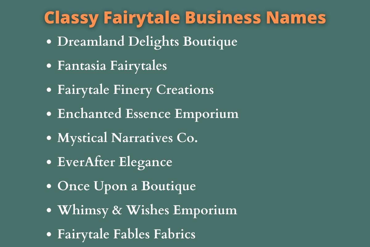 Fairytale Business Names