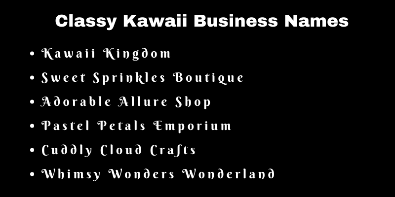 Kawaii Business Names