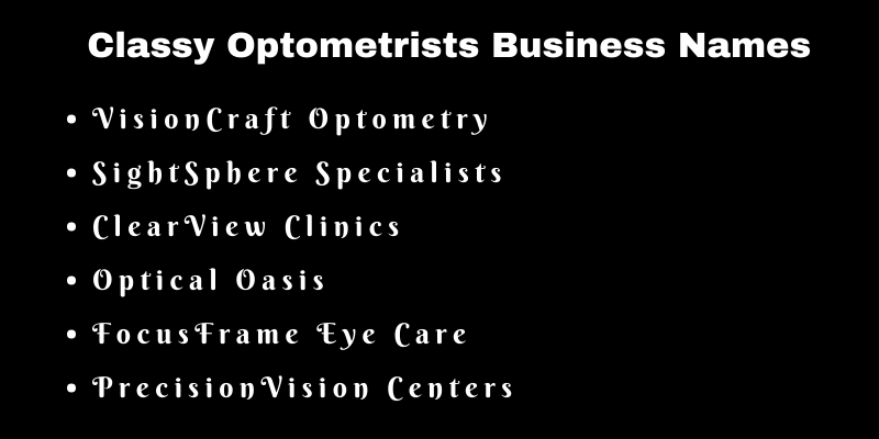 Optometrists Business Names