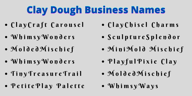 Clay Dough Business Names