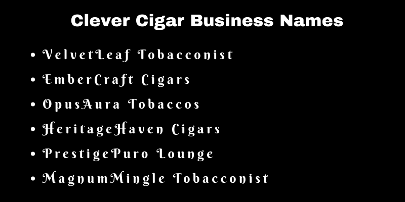 Cigar Business Names