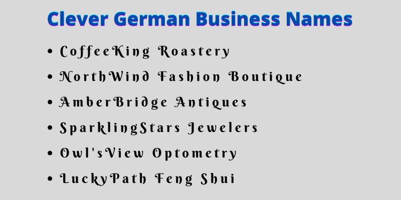 German Business Names