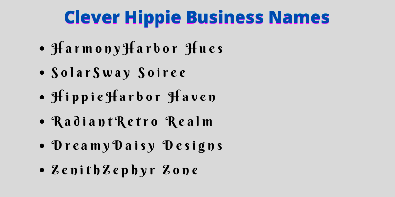 Hippie Business Names