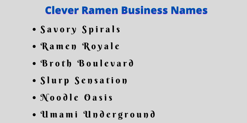 Ramen Business Names