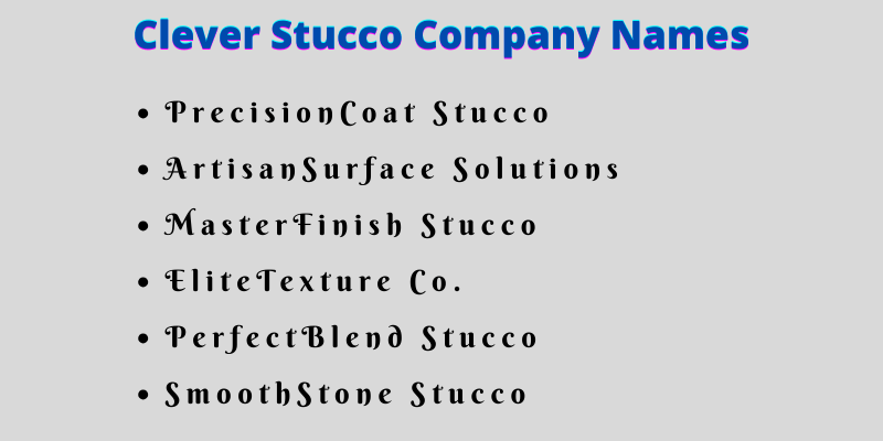 Stucco Company Names