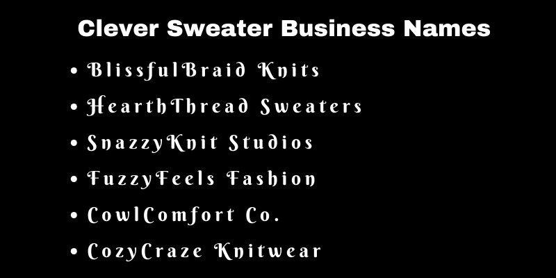 Sweater Business Names