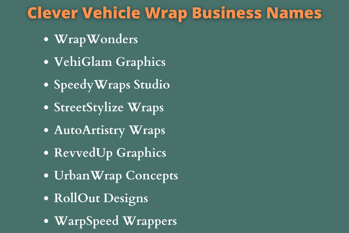 Vehicle Wrap Business Names