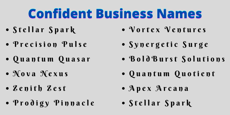Confident Business Names