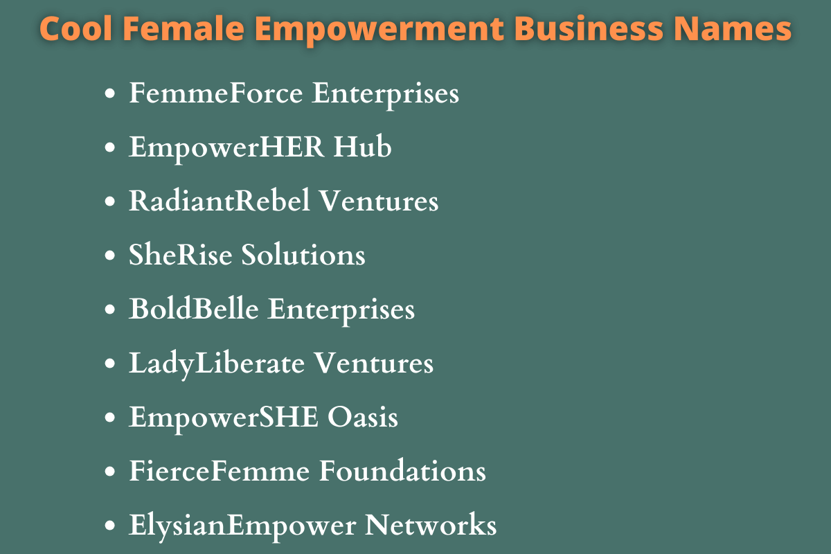 Female Empowerment Business Names