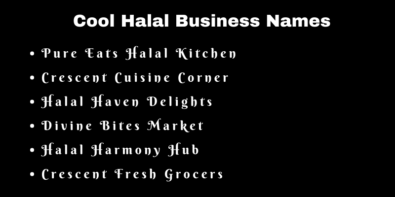 Halal Business Names