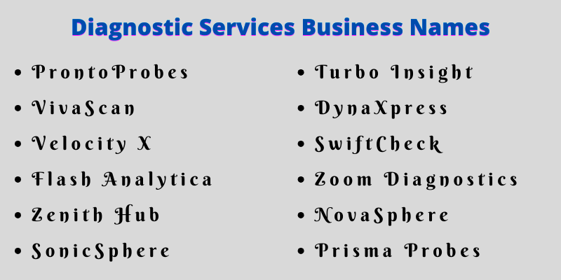 Diagnostic Services Business Names