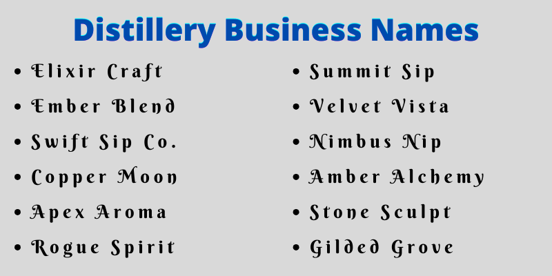 Distillery Business Names