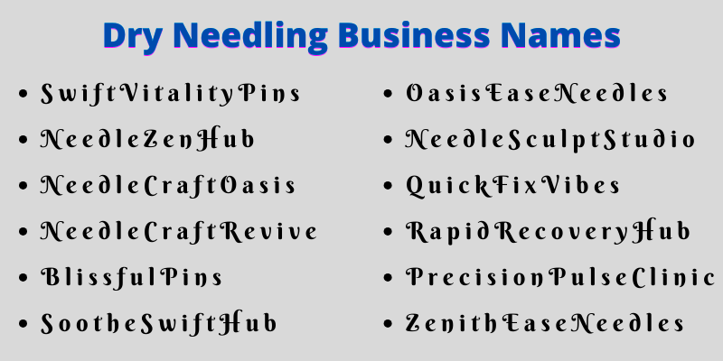 Dry Needling Business Names