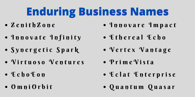 Enduring Business Names
