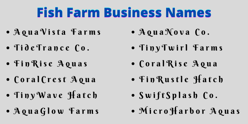 Fish Farm Business Names