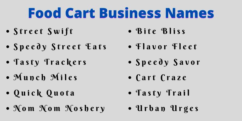 Food Cart Business Names
