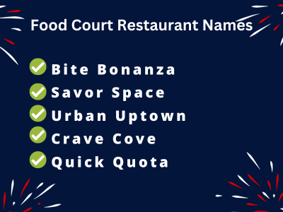 Food Court Restaurant Names