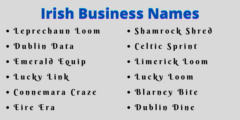 Irish Business Names