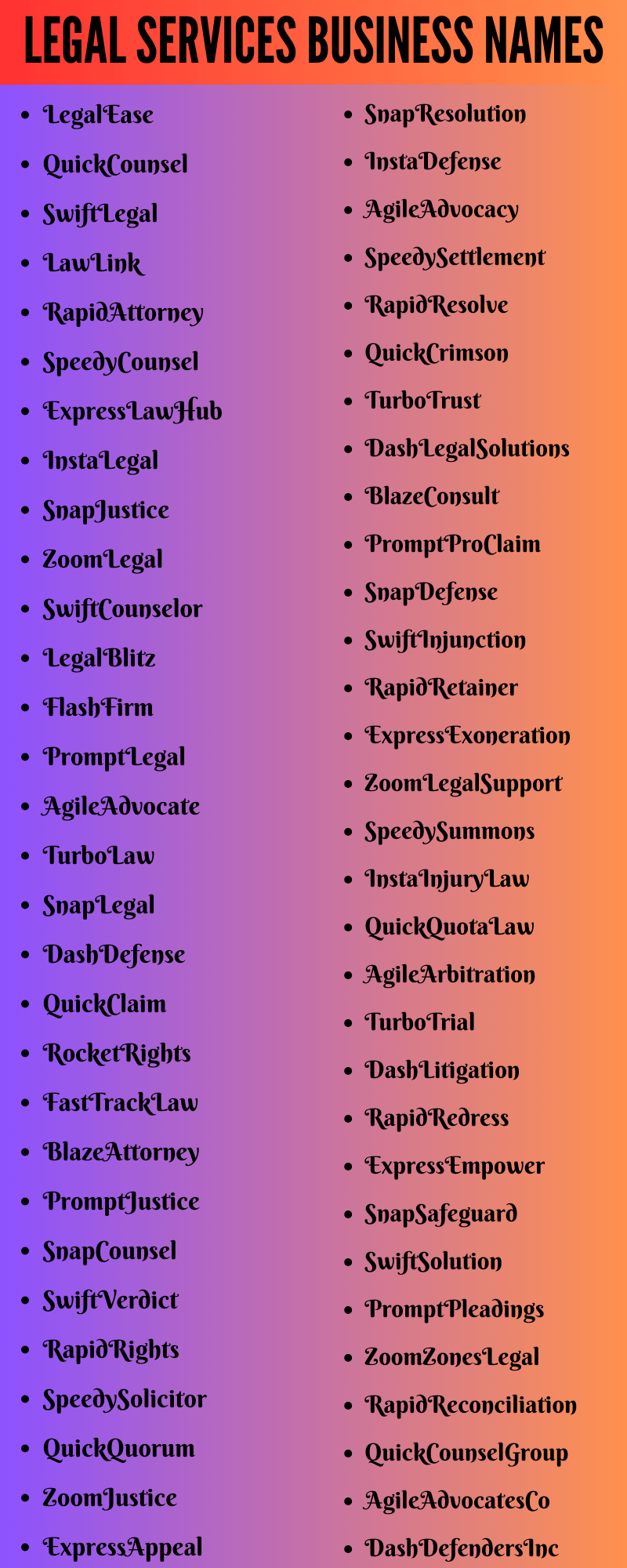 Legal Services Business Names