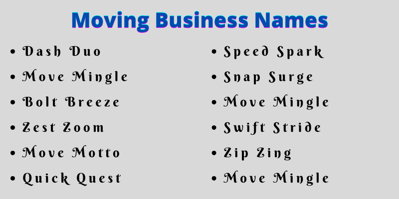 Moving Business Names