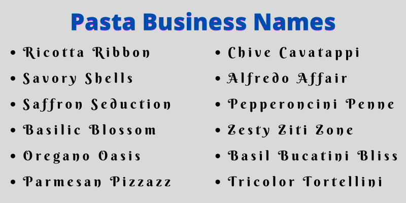 Pasta Business Names