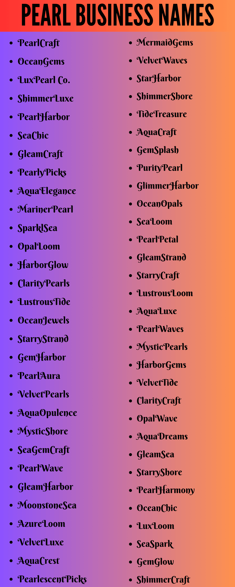 Pearl Business Names