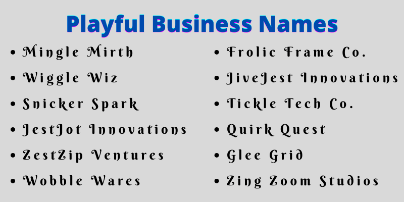 Playful Business Names