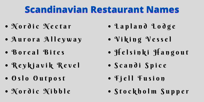 Scandinavian Restaurant Names