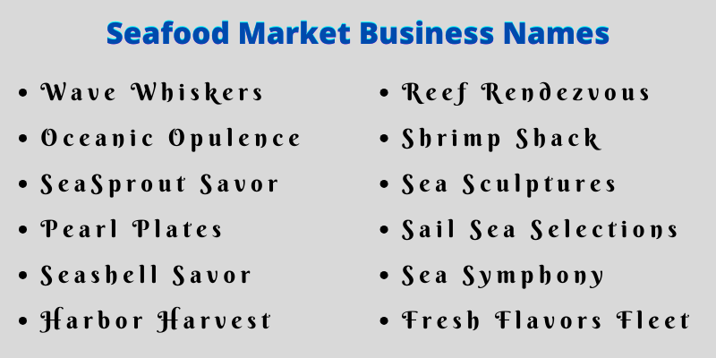 Seafood Market Business Names