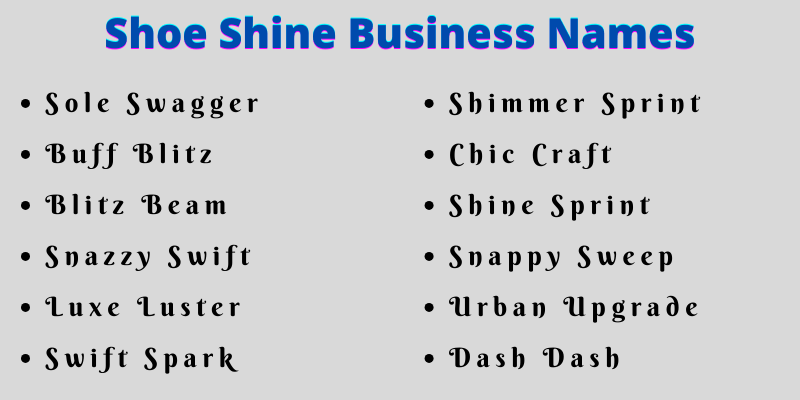 Shoe Shine Business Names