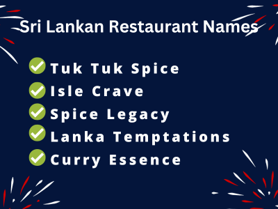 Sri Lankan Restaurant Names