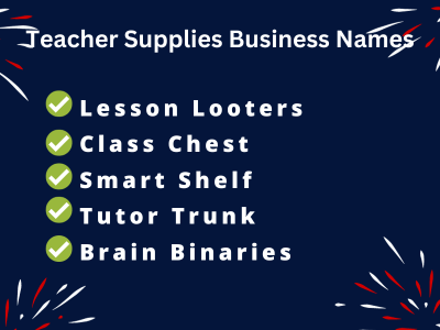 Teacher Supplies Business Names