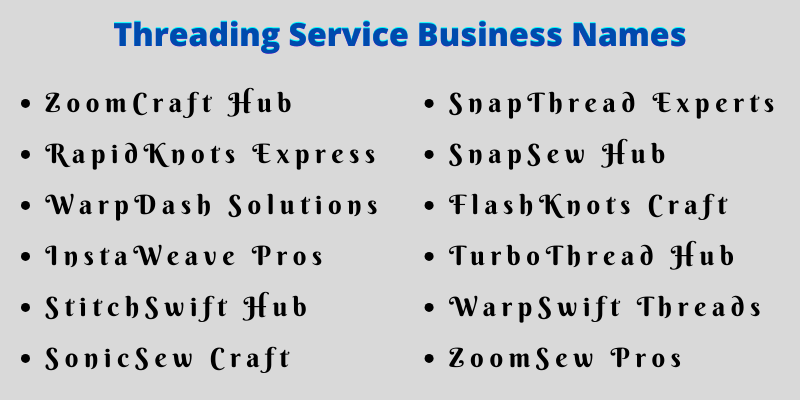 Threading Service Business Names