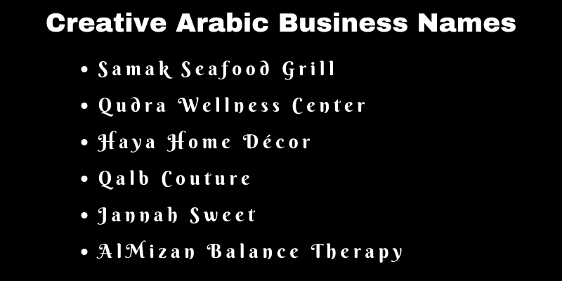 Arabic Business Names