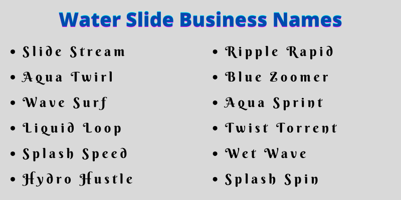 Water Slide Business Names