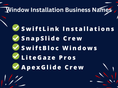 Window Installation Business Names