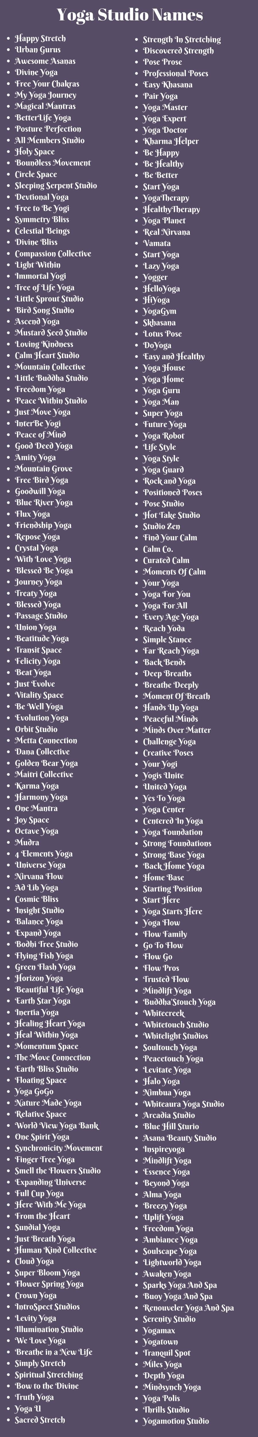 Yoga Studio Names: 200+ Hot Yoga and Meditation Name Ideas