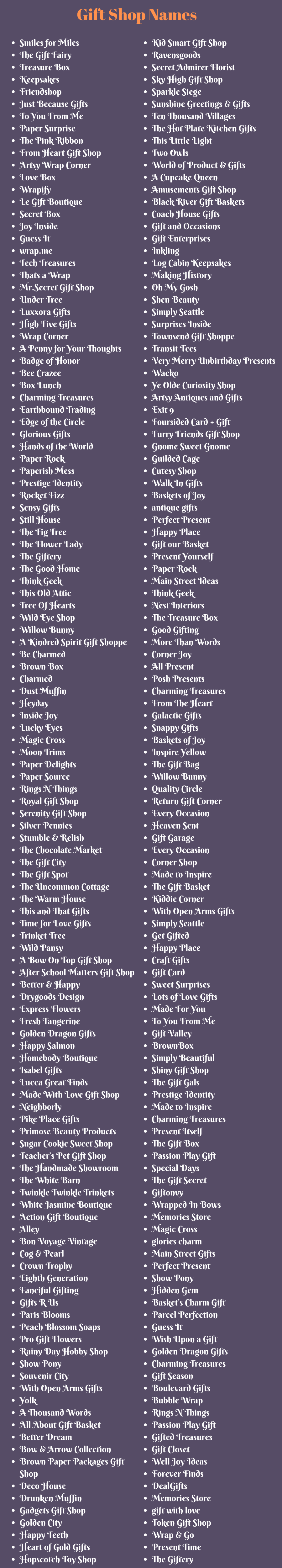 shore Offer principle Gift Shop Names: 400+ Names for Gift Shop & Wrapping