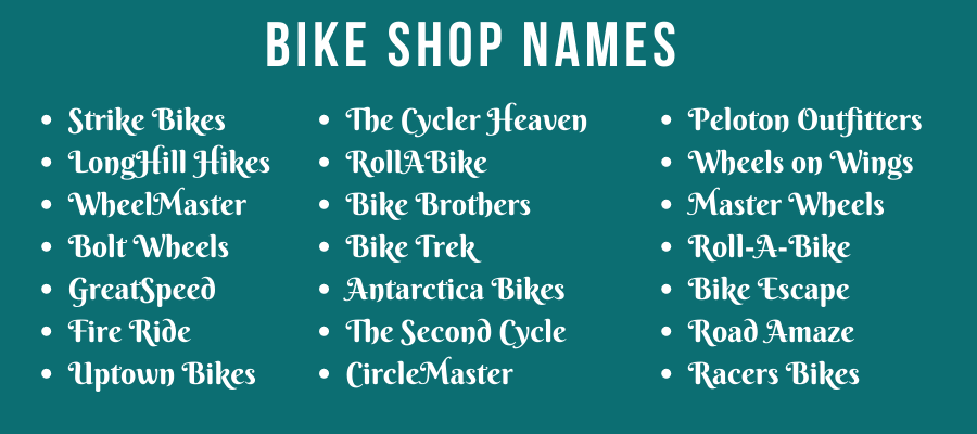 Bike Shop Names