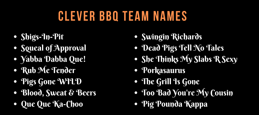 BBQ Team Names: 400+ Clever and Funny BBQ Team Names