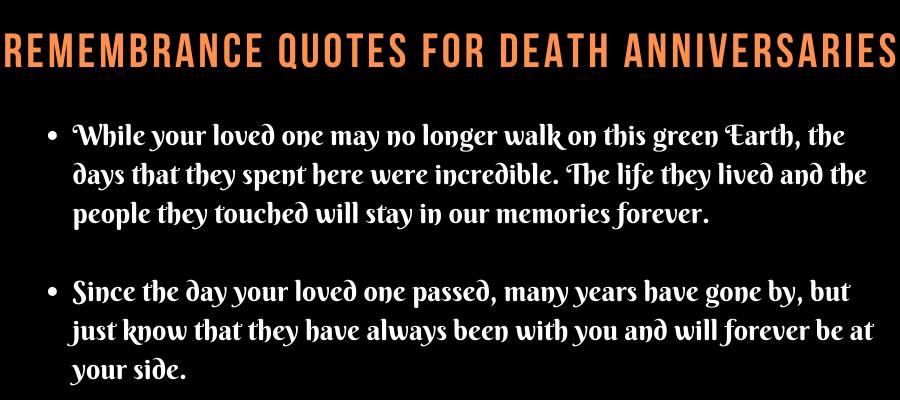Remembrance Quotes for Death Anniversaries