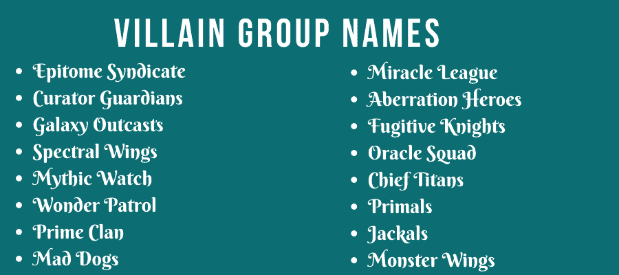 Villain Group Names