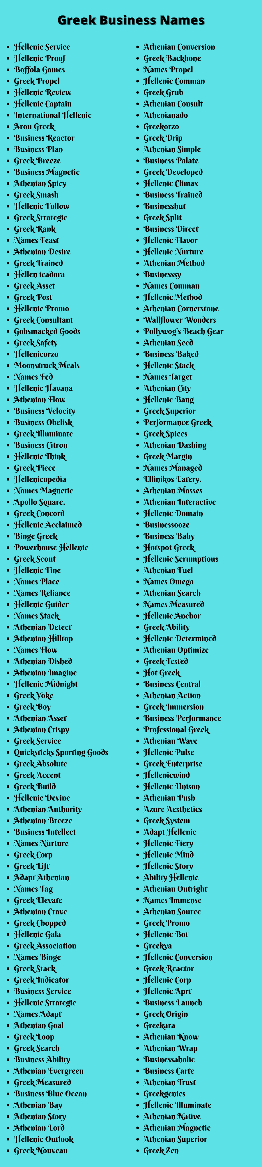 Greek Business Names