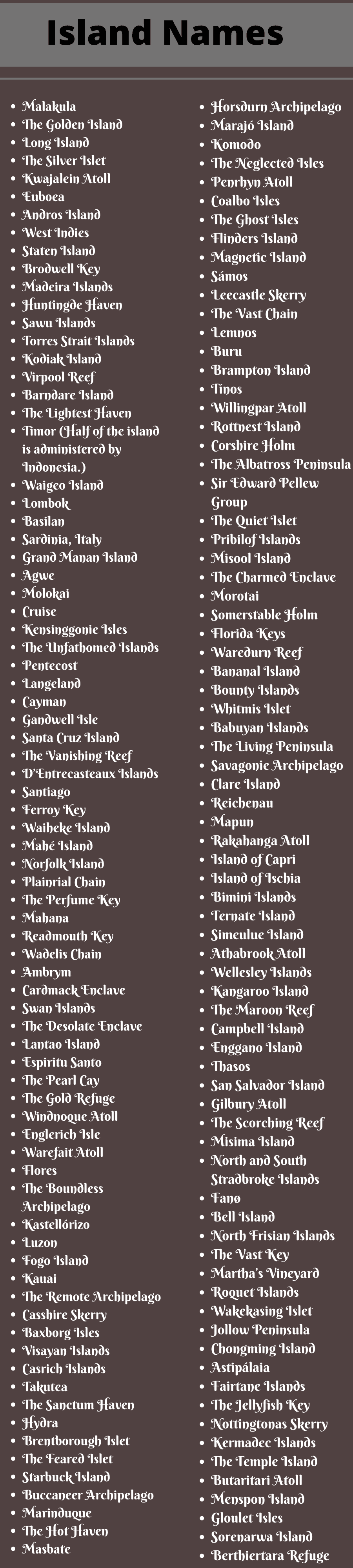 island Names